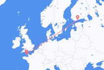 Loty z Port Świętego Piotra, Port lotniczy Guernsey do Helsinki, Finlandia