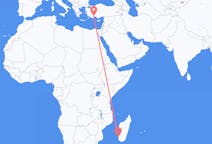 Flyrejser fra Toliara, Madagaskar til Antalya, Tyrkiet