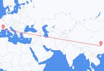 Flyrejser fra Zhangjiajie, Kina til Marseille, Frankrig