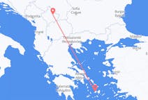 Vluchten van Pristina, Kosovo naar Paros, Griekenland