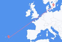 Fly fra Ponta Delgada til Växjö