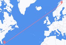 Flüge von Nord-Eleuthera, die Bahamas nach Kiruna, Schweden