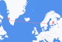 フィンランドのラッペーンランタから、グリーンランドのヌークまでのフライト