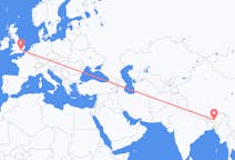 Flyreiser fra Guwahati, India til London, England