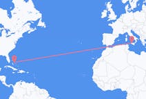 Flüge von Nord-Eleuthera, die Bahamas nach Palermo, Italien