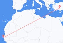 Flyrejser fra Dakar til Konya