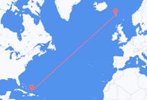 Flyreiser fra Cockburn Town, Turks- og Caicosøyene til Sørvágur, Færøyene