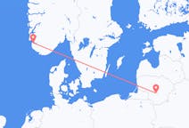 Loty z Kowno, Litwa do Stavanger, Norwegia