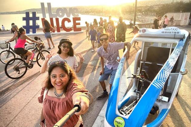 Visite guidée de la ville de Nice (option audio multilingue gratuite) en vélo-taxi électrique