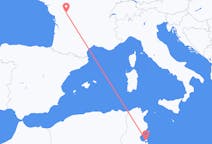 튀니지 제르바에서 출발해 프랑스 푸아티에에(으)로 가는 항공편