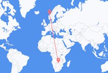 Flyg från Victoria Falls, Zimbabwe till Kristiansund, Norge