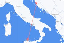 Flug frá Zadar, Króatíu til Palermo, Ítalíu