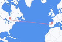 Flyreiser fra North Bay, Canada til Madrid, Spania
