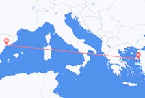 Lennot Reusista, Espanja Mytileneen, Kreikka