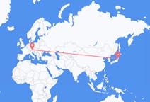 Flyg från Sendai, Japan till Salzburg, Österrike