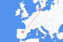 Vluchten van Rostock, Duitsland naar Madrid, Spanje