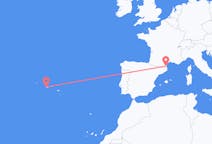 Flights from Horta, Azores, Portugal to Perpignan, France