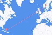 Flyreiser fra Spring Point, Bahamas til Oslo, Norge
