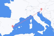 Flights from Ljubljana in Slovenia to Valencia in Spain