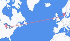 来自美国出发地 密尔沃基目的地 丹麦埃斯比约的航班