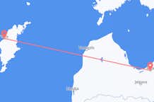 Vluchten van Visby, Zweden naar Riga, Pescara, Letland