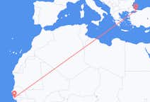Flyreiser fra Ziguinchor, Senegal til Istanbul, Tyrkia