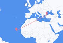 Flyreiser fra São Vicente, Kapp Verde til Istanbul, Tyrkia