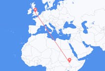 Flights from Gambela, Ethiopia to Birmingham, England