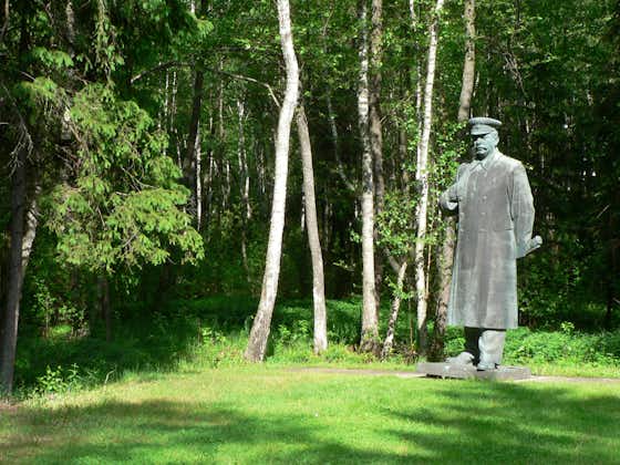 A statue of Joseph Stalin in Grūtas Park. During the Soviet occupation, it originally stood in Vilnius.