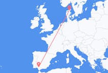 Vluchten van Aalborg, Denemarken naar Sevilla, Spanje