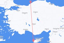 Vluchten van Paphos, Cyprus naar Zonguldak, Turkije