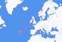 Flights from Røros, Norway to Terceira Island, Portugal