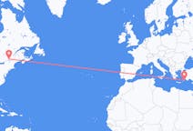 Flights from Montreal, Canada to Rhodes, Greece