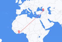 Flyreiser fra Abidjan, Elfenbenskysten til Trabzon, Tyrkia