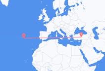 Flyrejser fra Kayseri, Tyrkiet til Ponta Delgada, Portugal