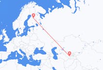 Loty z Samarkanda, Uzbekistan do Kajaani, Finlandia