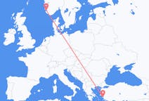Flyreiser fra Samos, Hellas til Stavanger, Norge