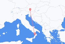イタリアのから ラメーツィア・テルメ、オーストリアのへ クラーゲンフルトフライト