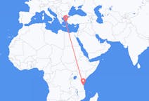 Flyreiser fra Dar-es-Salaam, Tanzania til Ikaria, Hellas