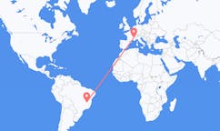 Flyrejser fra Montes Claros, Brasilien til Grenoble, Frankrig