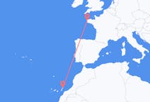 Vols depuis la ville de Brest vers la ville de Lanzarote