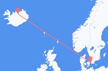 Vluchten van Kopenhagen, Denemarken naar Akureyri, IJsland
