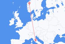 Vluchten van Sogndal naar Rome