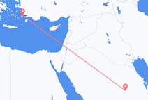 サウジアラビア、 リヤドから、サウジアラビア、コス島行き行きのフライト