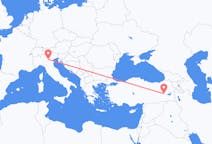 Flyreiser fra Mus, Tyrkia til Verona, Italia