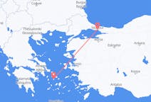 Flyreiser fra Syros, Hellas til Istanbul, Tyrkia