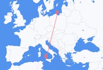 Vluchten van Trapani, Italië naar Gdansk, Polen