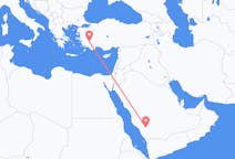 Flyreiser fra Bisha, Saudi-Arabia til Denizli, Tyrkia