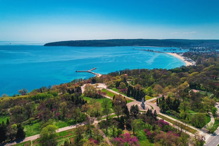 Photo of Varna spring time, beautiful aerial view above sea garden.