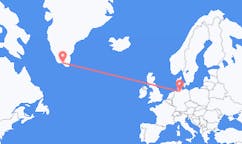 Voos de Narsaq, Groenlândia para Hamburgo, Alemanha